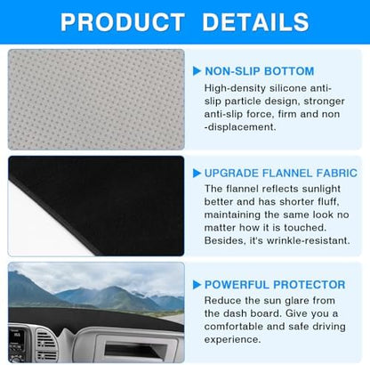 Autorder Dashboard Cover Mat for 1997-2000 Chevy Chevrolet Silverado/GMC Sierra - Image 6