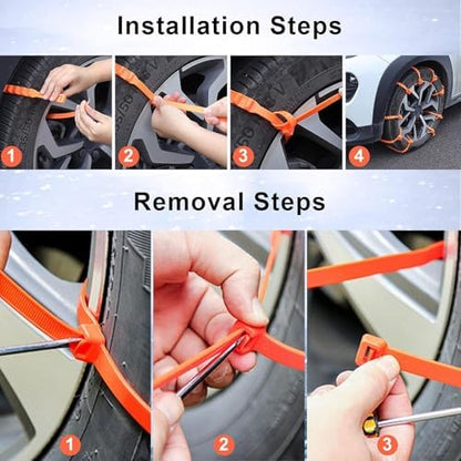 Anti Slip Tire Strap, Reusable Car Winter Zip Tie Tire Snow Wheels Chains - Image 6