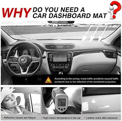 CARTIST Dashboard Cover Mat for 2014-2018 2019 2020 Nissan Rogue Accessories - Image 2