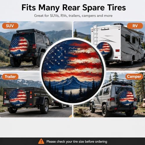 Spare Tire Cover, 420D Oxford Fabric Waterproof Tire Cover - Image 3