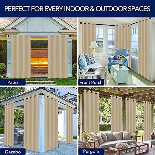 PureFit Outdoor Curtains for Patio Waterproof Weatherproof Outside Curtains - Image 5