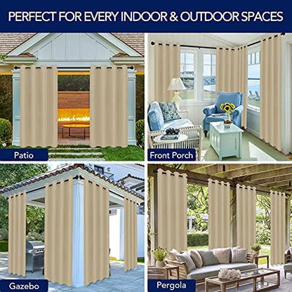 PureFit Outdoor Curtains for Patio Waterproof Weatherproof Outside Curtains - Image 5