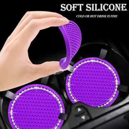 4PCS Bling Cup Holder Coaster, 2.75 Inch Auto Car Cup Holder Insert Coasters - Image 4