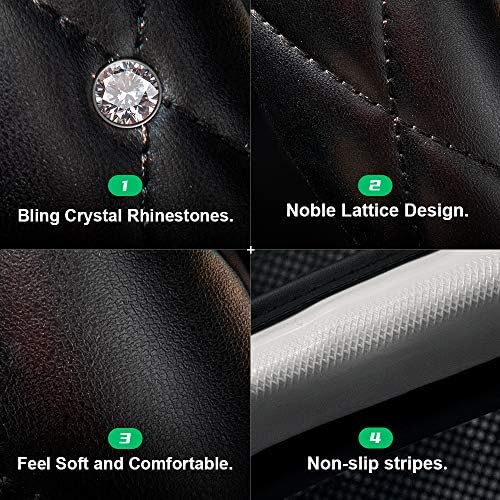 Black White Steering Wheel Cover, Anti-Slip Steering Wheel Protector - Image 4