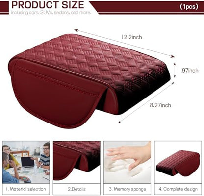Car Armrest Cushion, 12.2"x8.3" Memory Foam Console Pad - Image 2