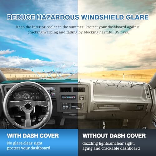 FIILINES Dash Cover for 1987-1996 Dodge Dakota, Dashboard Mat Exact Fit for - Image 6