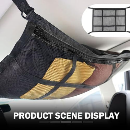 Upgrade Car Ceiling Cargo Net Pocket, 31.5" x 20.87" Strong Load Car Roof - Image 3
