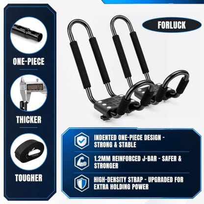 Forluck Kayak Roof Rack J-Bar Carrier, Universal Roof Mount Rack - Image 7