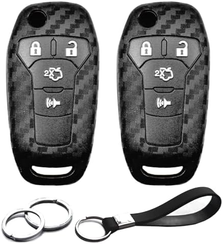 2pcs Compatible with Ford Key Fob Cover Case Key Chain by INFIPAR