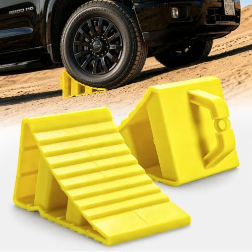 Wheel Chocks for RV Trailer, Hard Wheel Chocks w/Handle for Easy Removal by Suacopzar