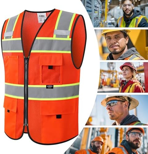 JKSafety Safety Vest for Men Women Hi Vis Relfective Vest - Image 6