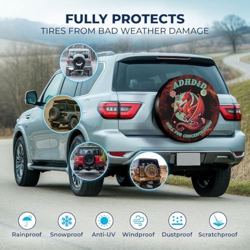 GENANY Dragon Dice Quote Thick PVC Leather Spare Tire Cover Size 15 - Image 3