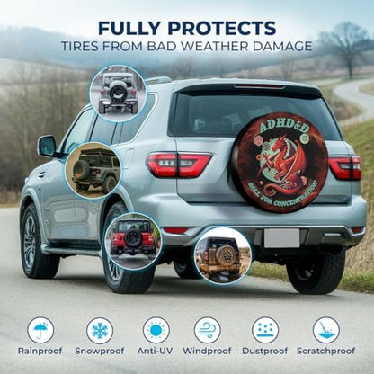 GENANY Dragon Dice Quote Thick PVC Leather Spare Tire Cover Size 15 - Image 3