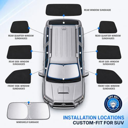 9PCS Car Window Shades for Subaru Crosstrek 2018-2023, Full Set Windshield Side - Image 6
