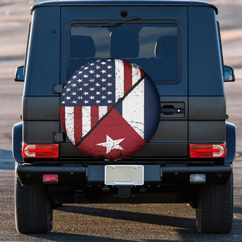Cuba Cuban American Flag Weatherproof Spare Tire Cover - Image 3
