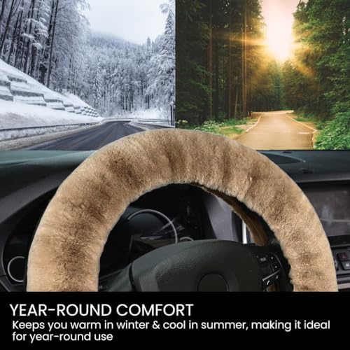 Andalus Brands Luxury Fluffy Car Steering Wheel Covers – Genuine Merino - Image 4