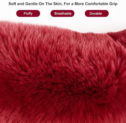2PCS Fluffy Car Gear Shift Knob Cover & Handbrake Cover, Furry Auto Hand Brake - Image 3