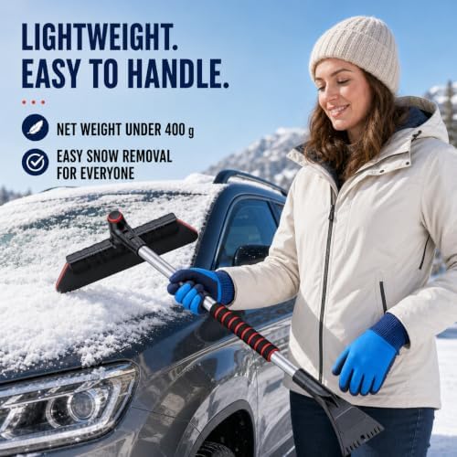 Snow Brush and Ice Scraper for Car, 3-in-1 29.5-Inch Telescoping Removal Tool - Image 6
