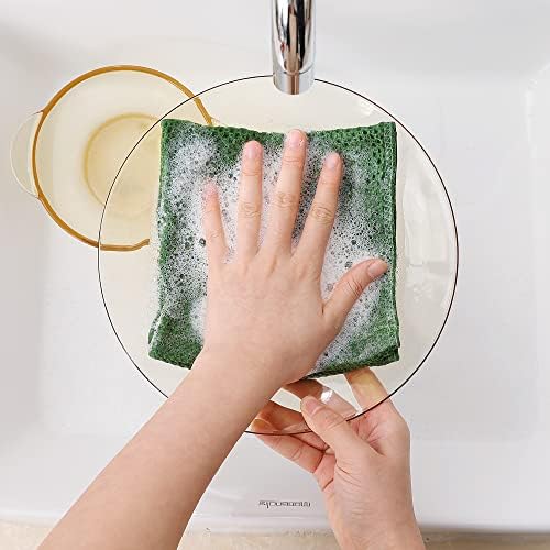Homaxy 100% Cotton Waffle Weave Kitchen Dish Cloths 12-Pack, Grass Green - Image 4
