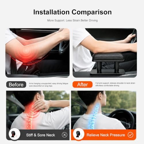 Car Armrest Pad, Car Door Arm Rest Cushion，Left Elbow Support, General Leather - Image 7