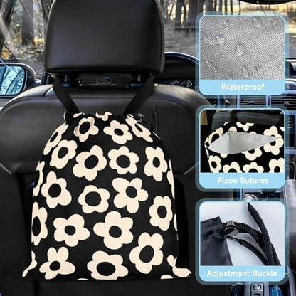 Black Flower Car Trash Bag - Image 3