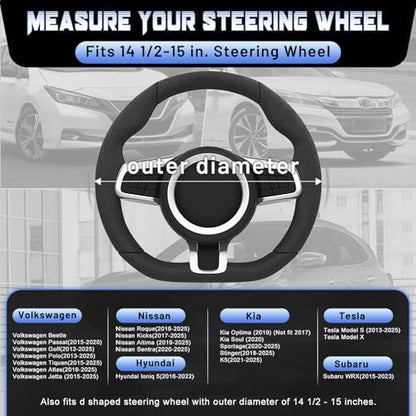 SEG Direct D Shaped Steering Wheel Cover 14.5-15 inch - Image 6