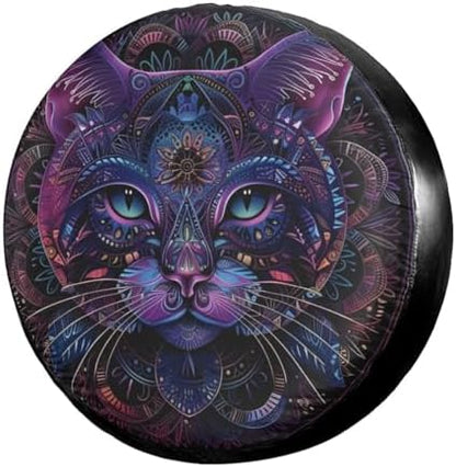Delerain Bohemian Mandala Cat Spare Tire Cover by Delerain