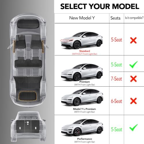 SUPER LINER Tesla Model Y Floor Mats 2025 2026 2027 11-Piece Set TPE - Image 2