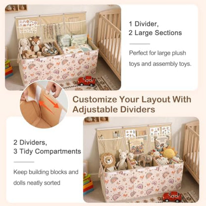 Toy Box with Adjustable Divider Large Toy Chest Storage - Image 2