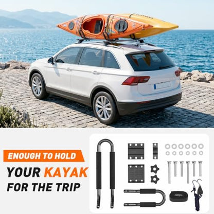 Taelakeni 2 Pairs Kayak Carrier Racks, Universal Cars Kayak Roof J Bar Rack - Image 6