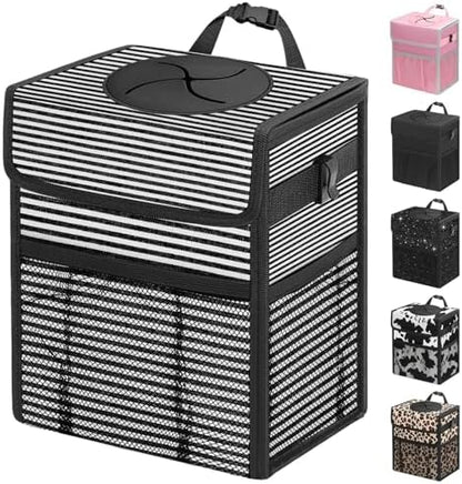 Capolo Car Trash Can with Lid, Leakproof Car Garbage Can Car Trash Bag by Capolo