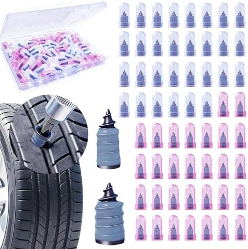 60 PCS Tire Repair Rubber Nails Kit, Screw-in Tire Plugs by Hoapavi