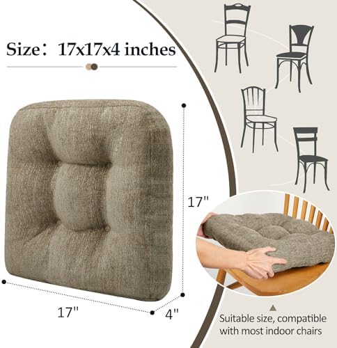 downluxe Chair Cushions for Dining Chairs 2 Pack, Tufted Indoor Chair Pads - Image 4