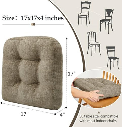 downluxe Chair Cushions for Dining Chairs 2 Pack, Tufted Indoor Chair Pads - Image 4