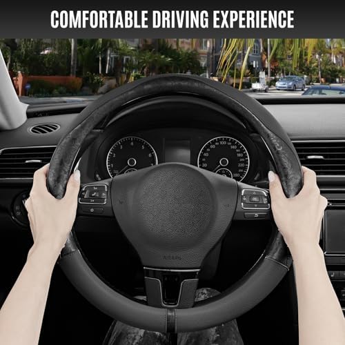PIC AUTO Steering Wheel Cover, Universal Fit 14.5"–15.5", Soft PU Grain Leather - Image 5