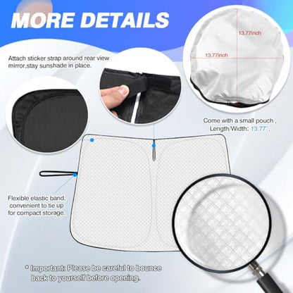 Canvcle Windshield Sun Shade for 2025-2026 Nissan Murano Accessories Thicken - Image 5