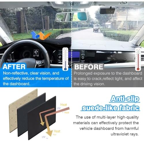 Cartist Black Dash Cover for Chevrolet Cruze 2011-2015 Dashboard Cover Mat - Image 6