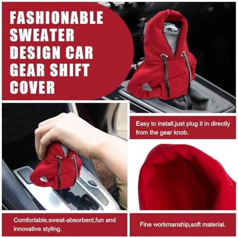 JOYCOURT 2PCS Car Gear Shift Hoodie Auto Shifter Knob Cover - Image 4