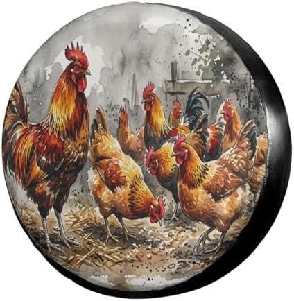 Delerain Spare Tire Cover Chicken Wheel Covers Waterproof Dust-Proof UV Sun by Delerain