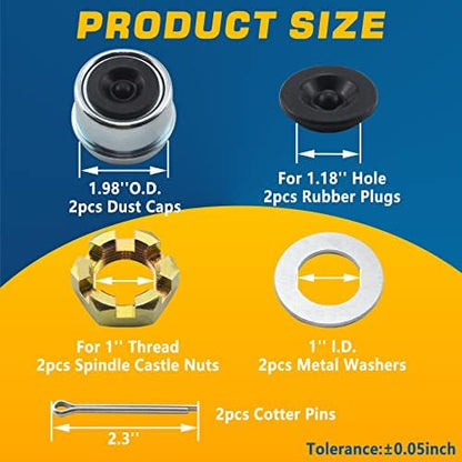 2Sets 1'' Trailer Axle Nut Kits - Image 2