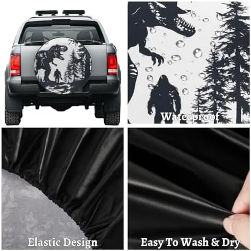 Spare Tire Cover for RV Trailer, Dinosaur Bigfoot Tire Covers Universal Fit for - Image 4