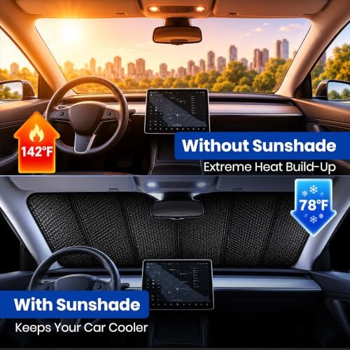EcoNour Accordion Car Windshield Sun Shade | Reflective Car Window Shades - Image 2