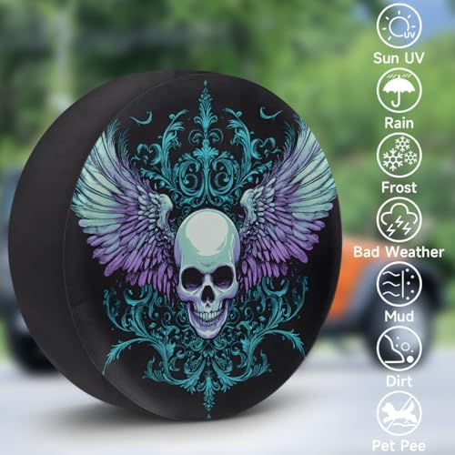 Cool Skull Gothic Spare Tire Cover Dust-Proof Wheel Protector - Image 3
