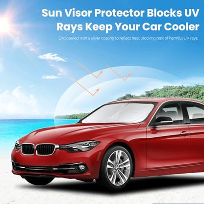 INSAUTO Windshield Sun Shade for 2019-2025 BMW 3 Series 328i M340i M3, Front - Image 4