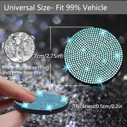 NBTEPEM 4pcs Bling Car Cup Holder Coaster, 2.75 inch Anti-Slip Shockproof - Image 2