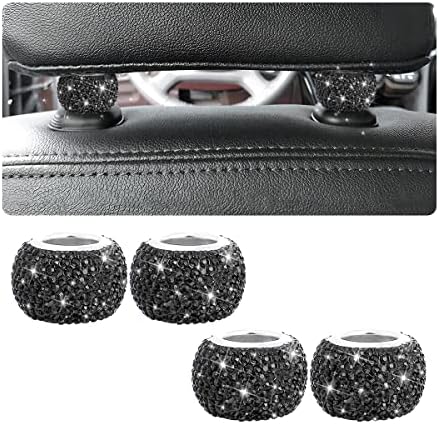 BELOMI 4 Pack Car Headrest Collars, Bling Car Head Rest Collars Rings Decor by BELOMI
