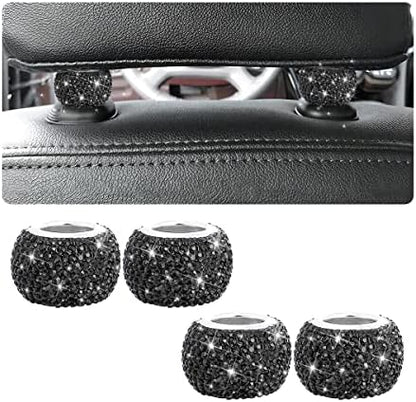 BELOMI 4 Pack Car Headrest Collars, Bling Car Head Rest Collars Rings Decor by BELOMI