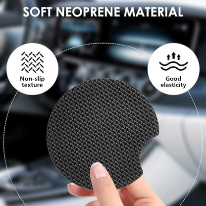 2 Pack Car Coasters，2.75-inch Neoprene Non-Slip Cup Holder Coasters - Image 4