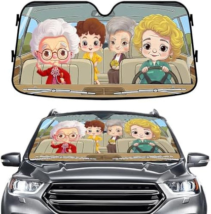 GENANY Retro Friends Windshield Sun Shade 55 x 30 Inch by GENANY