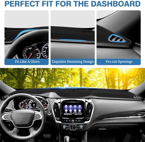 FIILINES Dash Cover for 2018-2023 Chevy Chevrolet Traverse, Dashboard Mat Exact - Image 4